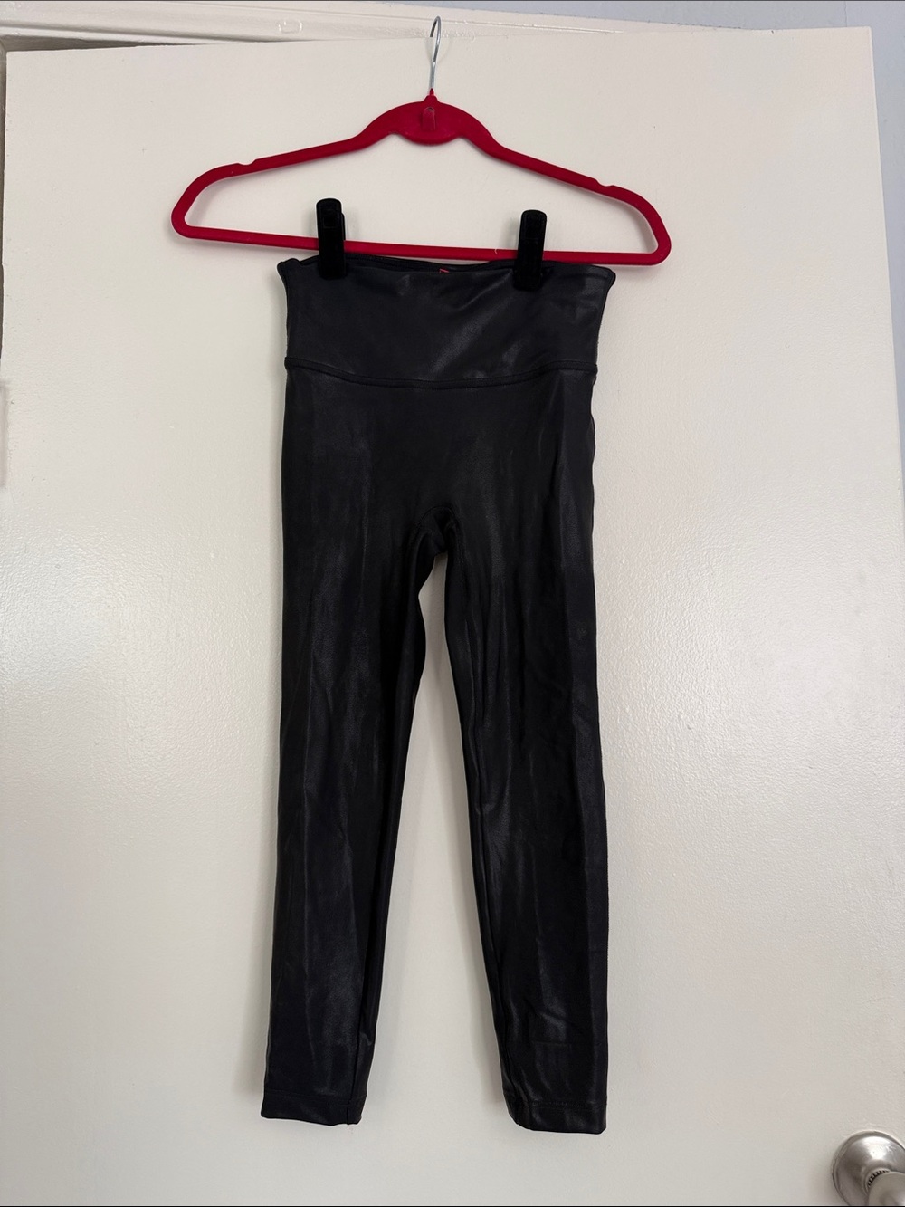 SPANX Black Faux Leather High-Waist Leggings